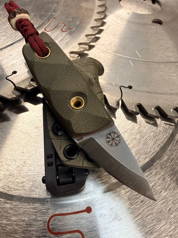 Acorn Neck Knife Micarta Topography