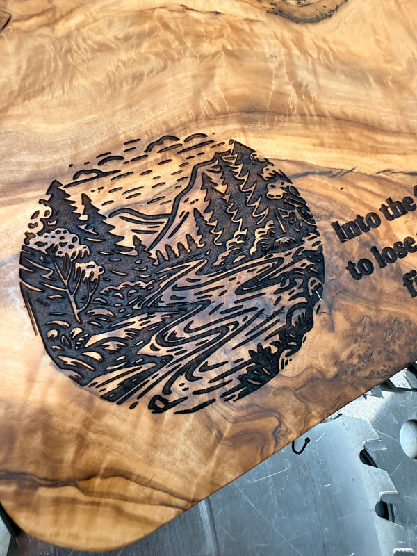 Olive Wood Charcuterie Board “Find your Soul”