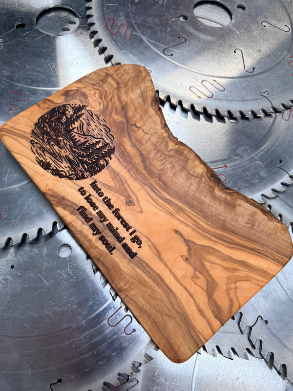 Olive Wood Charcuterie Board “Find your Soul”