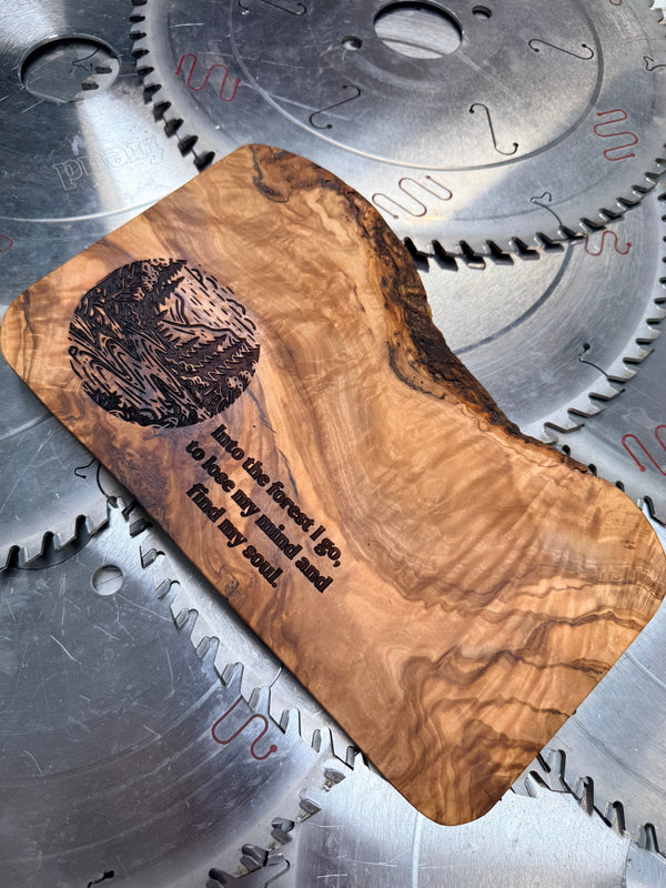 Olive Wood Charcuterie Board “Find your Soul”