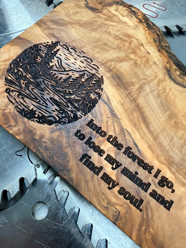 Olive Wood Charcuterie Board “Find your Soul”