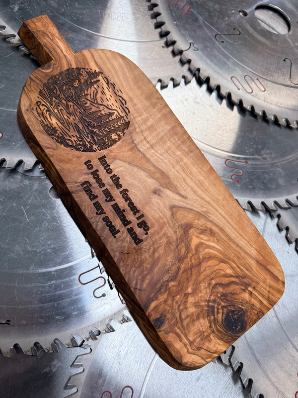 Olive Wood Charcuterie Board “Find your Soul”