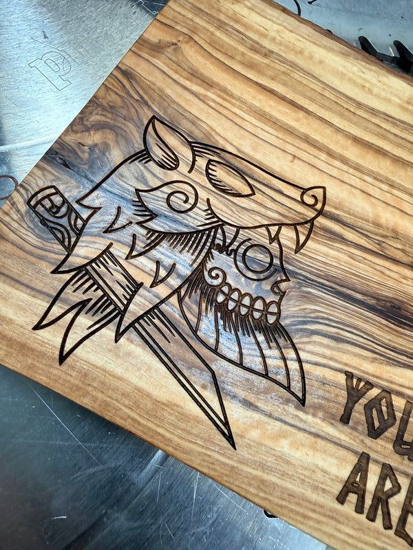 Olive Wood Charcuterie Board “Your Ancestors Are Watching”
