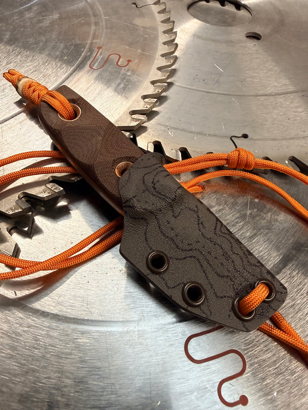Acorn Neck Knife Micarta Topography