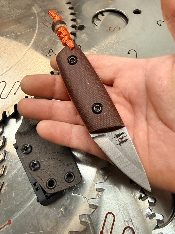 Acorn Neck Knife Micarta “Into the forest I go”