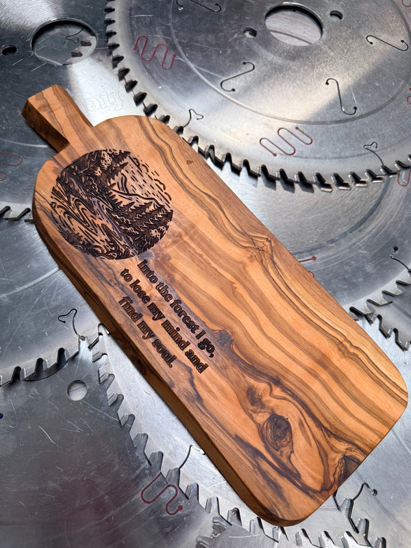 Olive Wood Charcuterie Board “Find your Soul”