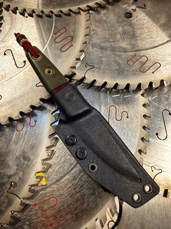 Ratatoskr Puuko Olive & Red Micarta