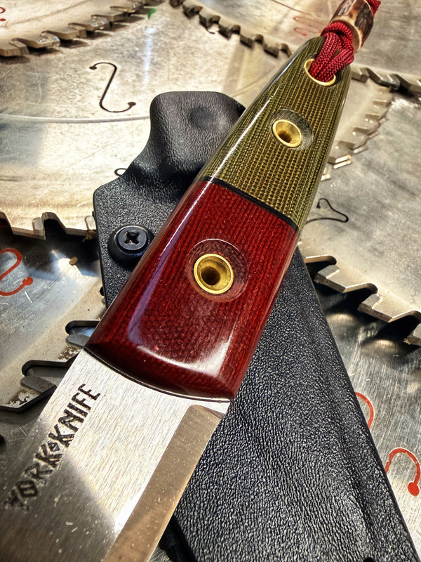 Ratatoskr Puuko Olive & Red Micarta