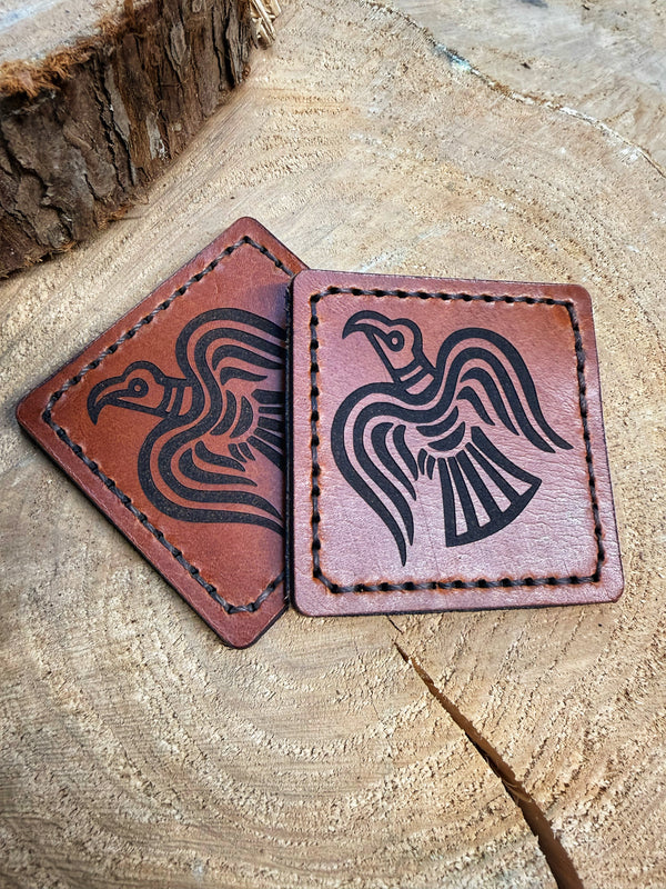 Raven Velcro Leather Patch