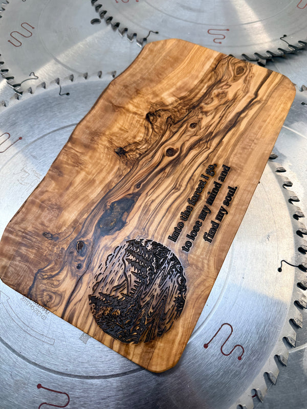 Olive Wood Charcuterie Board “Find your Soul”