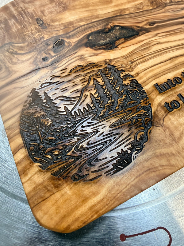 Olive Wood Charcuterie Board “Find your Soul”
