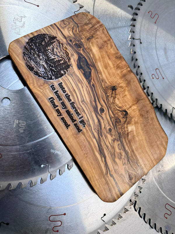 Olive Wood Charcuterie Board “Find your Soul”
