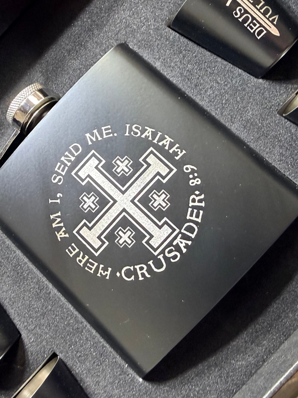 Hip Flask Deus Vult 6oz