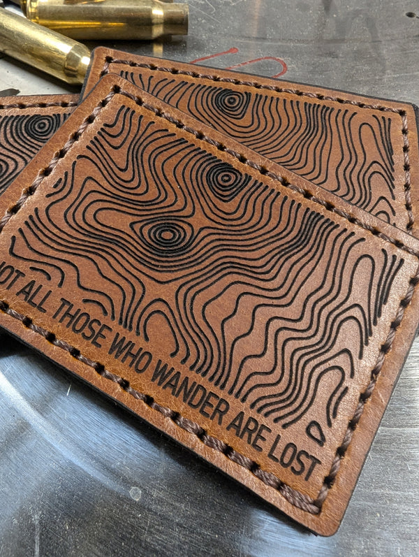 "Topographic Wander" leather patch